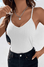 Load image into Gallery viewer, Beads Detail Spaghetti Straps Cable-Knit Cami
