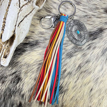 Load image into Gallery viewer, Turquoise Keychain with Tassel
